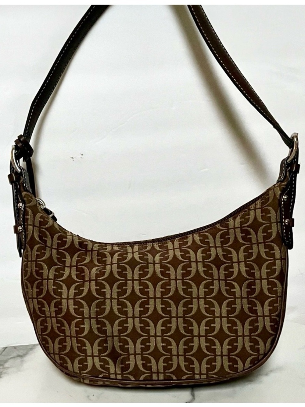 Fossil Brown Logo-Print Shoulder Bag